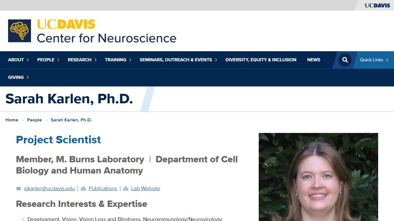 Sarah Karlen, Ph.D. | UC Davis Center for Neuroscience